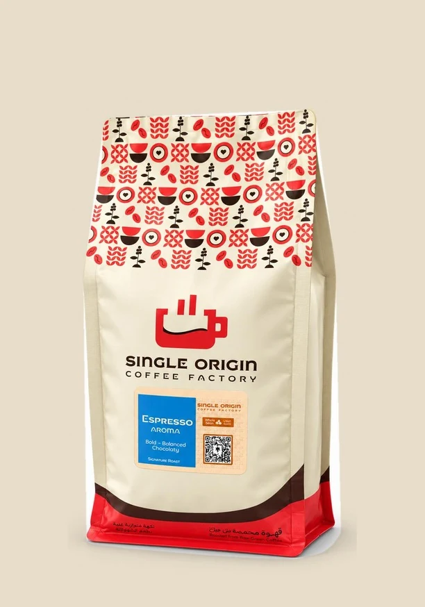 Single Origin Espresso Aroma 1 kg whole bean coffee pack