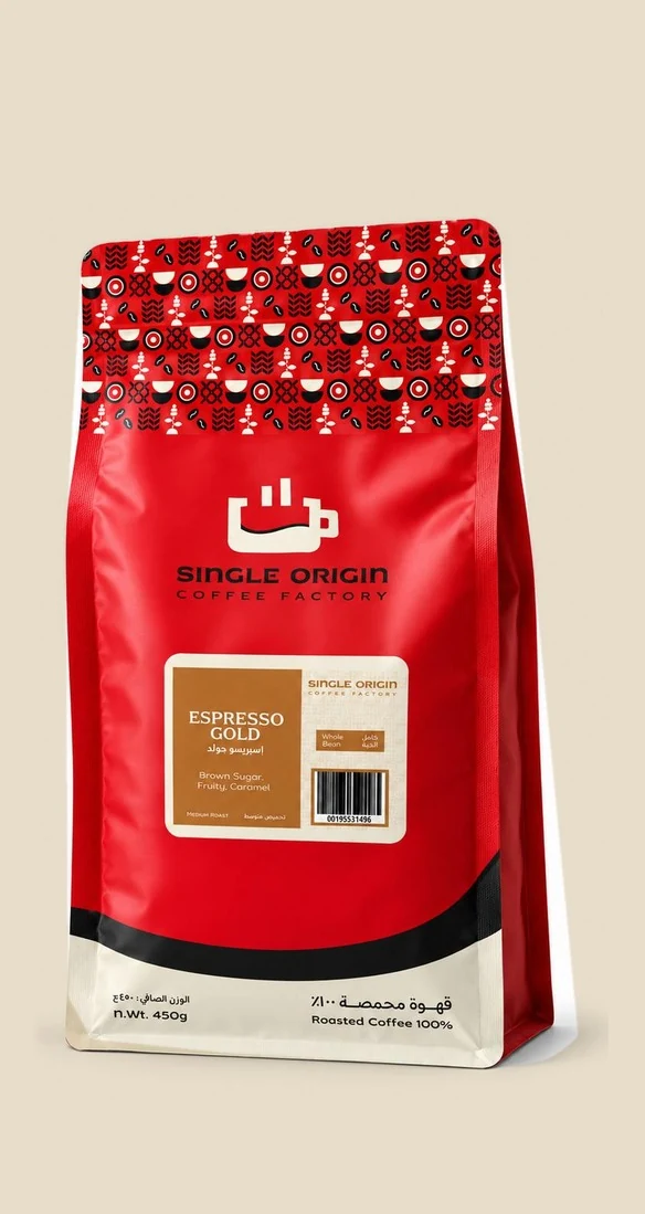 Single Origin Espresso Gold whole bean coffee pack
